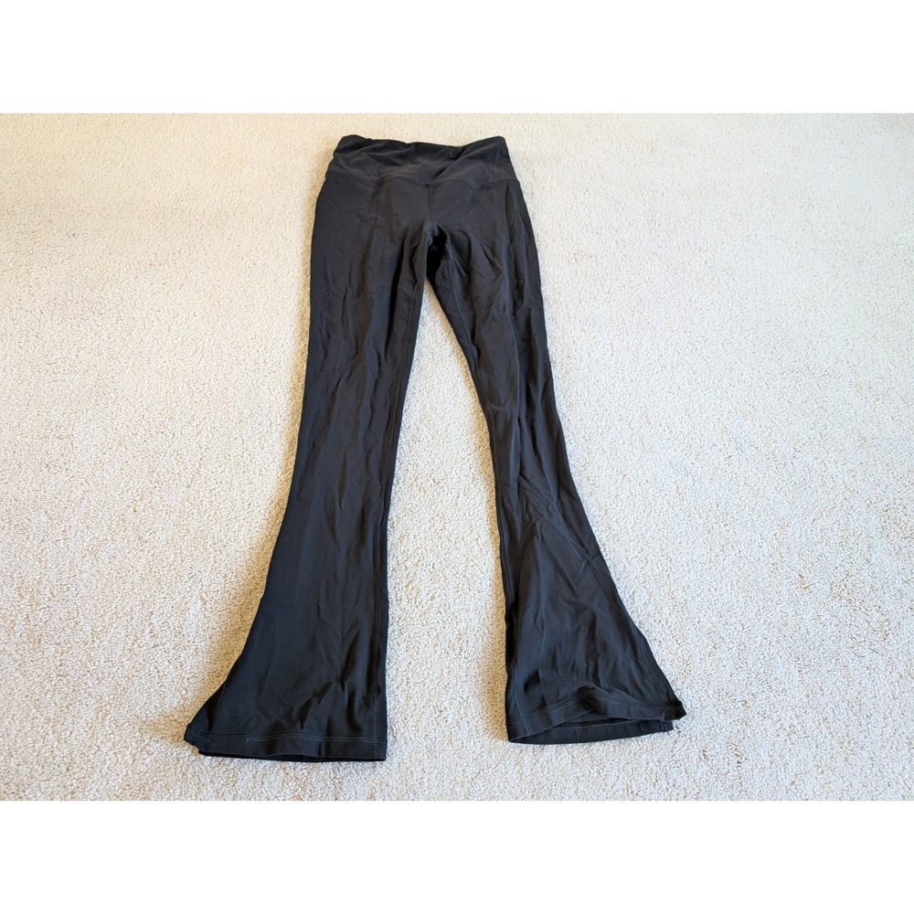 Athleta Elation Slim Split Flare Pants Black Small Womens Yoga Leggings